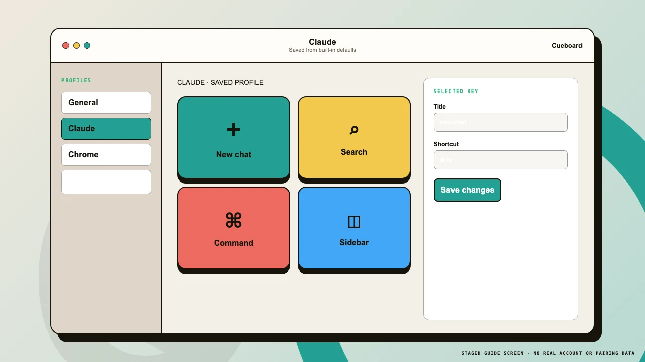 Cueboard edit mode after saving built-in Claude defaults
